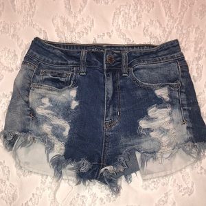 American Eagle Hi Rise Shorts Distressed